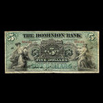 Canada, Dominion Bank, 5 dollars <br /> 2 janvier 1900