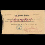 Canada, Compagnie de la Baie d'Hudson, 10 livres(anglaise) <br /> 16 mai 1870