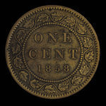Canada, Victoria, 1 cent : 1858
