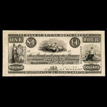 Canada, Bank of British North America, 4 dollars <br /> 1 juillet 1853