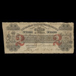 Canada, Bank of British North America, 2 dollars <br /> 1 décembre 1852