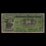 Canada, Merchants Bank of Canada (The), 20 dollars <br /> 3 janvier 1917