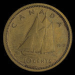 Canada, Georges VI, 10 cents <br /> 1937