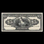 Jamaïque, Canadian Bank of Commerce, 5 livres(anglaise) : 1 juin 1938