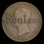 Canada, Province de la Nouvelle-Écosse, 1/2 penny <br /> 1856