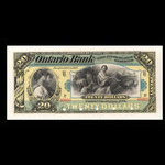 Canada, Ontario Bank, 20 dollars <br /> 1 juin 1888