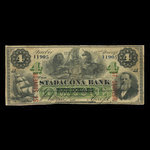 Canada, Stadacona Bank, 4 dollars <br /> 2 avril 1874