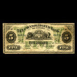 Canada, Consolidated Bank of Canada, 5 dollars <br /> 1 juillet 1876