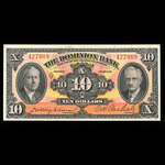 Canada, Dominion Bank, 10 dollars <br /> 2 janvier 1935