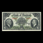 Canada, Banque de Montréal, 5 dollars <br /> 2 janvier 1935