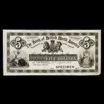 Canada, Bank of British North America, 5 dollars <br /> 23 avril 1867
