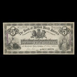 Canada, Bank of British North America, 5 dollars <br /> 1 novembre 1871