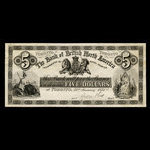 Canada, Bank of British North America, 5 dollars <br /> 31 janvier 1871