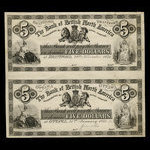Canada, Bank of British North America, 5 dollars <br /> 29 novembre 1871
