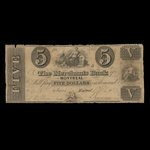 Canada, Merchants Bank of Montreal (La), 5 dollars <br /> 6 avril 1837