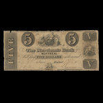 Canada, Merchants Bank of Montreal (La), 5 dollars : 6 avril 1837