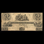 Canada, Farmers Bank of St. Johns, 2 dollars <br /> 4 décembre 1837