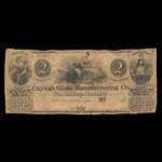 Canada, Cayuga Glass Manufacturing Company, 2 dollars <br /> 1845