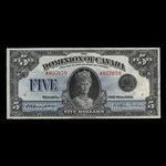 Canada, Dominion du Canada, 5 dollars <br /> 26 mai 1924