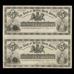 Canada, Bank of British North America, 5 dollars <br /> 1 mai 1872