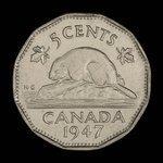 Canada, Georges VI, 5 cents : 1947