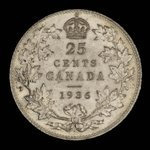 Canada, Georges V, 25 cents <br /> 1937