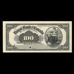 Canada, Banque Royale du Canada, 100 dollars <br /> 2 janvier 1909