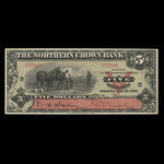 Canada, Northern Crown Bank, 5 dollars <br /> 2 juillet 1908