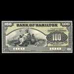 Canada, Bank of Hamilton, 100 dollars <br /> 1 juin 1909