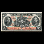 Canada, Dominion Bank, 5 dollars <br /> 1 février 1931