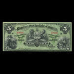 Canada, Banque Provinciale du Canada, 5 dollars <br /> 2 juillet 1900