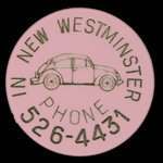 Canada, New Westminster Volkswagon Ltd., aucune dénomination <br /> 1972