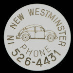 Canada, New Westminster Volkswagon Ltd., aucune dénomination <br /> 1972