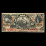 Canada, Ontario Bank, 10 dollars <br /> 1 juin 1888