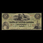 Canada, Bank of Upper Canada (York), 2 dollars <br /> 2 juillet 1859