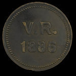 Canada, Vital Raparie (V.R.), aucune dénomination <br /> 1886