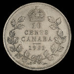 Canada, Georges V, 10 cents <br /> 1921
