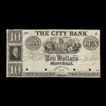 Canada, Banque de la Cité, 10 dollars <br /> 1850