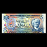 Canada, Banque du Canada, 5 dollars <br /> 1972