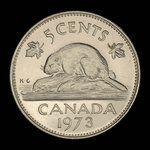 Canada, Élisabeth II, 5 cents <br /> 1973