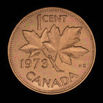 Canada, Élisabeth II, 1 cent <br /> 1973