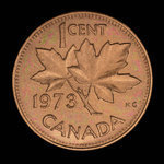Canada, Élisabeth II, 1 cent <br /> 1973