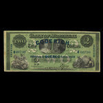 Canada, Banque de Montréal, 2 dollars <br /> 3 janvier 1859