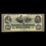 Canada, Bank of Prince Edward Island, 20 dollars <br /> 1 janvier 1872