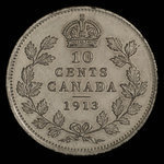 Canada, Georges V, 10 cents <br /> 1913