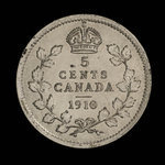 Canada, Édouard VII, 5 cents <br /> 1910