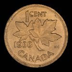Canada, Georges VI, 1 cent <br /> 1938