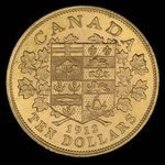 Canada, Georges V, 10 dollars <br /> 1912