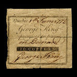 Canada, George King, 20 coppers <br /> 1 juin 1772
