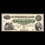 Canada, St. Stephen's Bank, 2 dollars <br /> 1 juillet 1860
